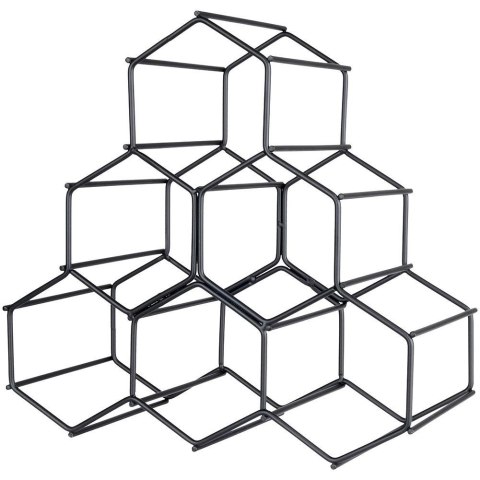 Stojak na Wino Metalowy Czarny 6 Butelek VILDE 29,5x28,5 cm