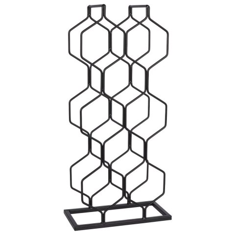 Stojak na Wino Metalowy Czarny 8 Butelek Dekoracyjny VILDE 23x48 cm