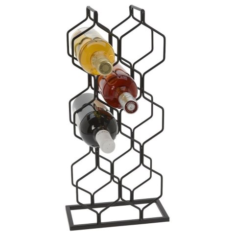 Stojak na Wino Metalowy Czarny 8 Butelek Dekoracyjny VILDE 23x48 cm