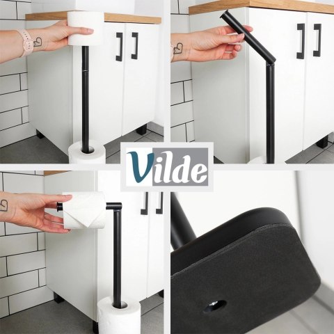 Stojak na papier toaletowy czarny 56 cm