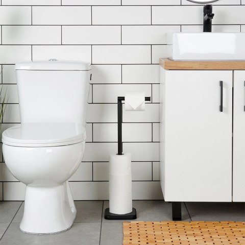 Stojak na papier toaletowy czarny 56 cm