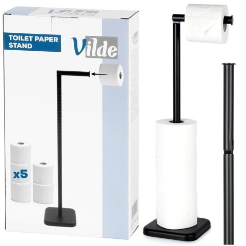Stojak na papier toaletowy czarny 56 cm