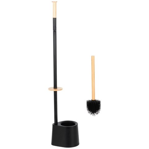 Stojak na papier toaletowy ze szczotką czarny 66 cm
