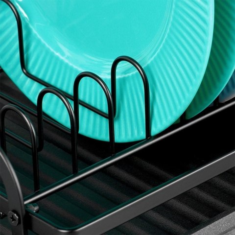 Suszarka do Naczyń na Talerze Sztućce 2-Poziomowa Czarna VILDE 48,5 x 32 cm