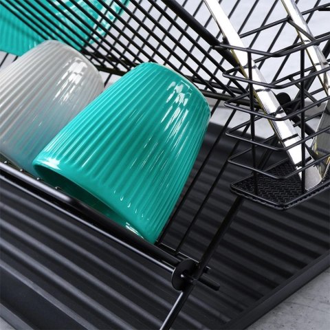 Suszarka na Naczynia Ociekacz do Naczyń Czarna VILDE 45 x 32 x 25,5 cm