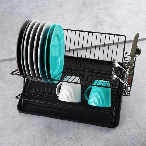 Suszarka na Naczynia Ociekacz do Naczyń Czarna VILDE 45 x 32 x 25,5 cm