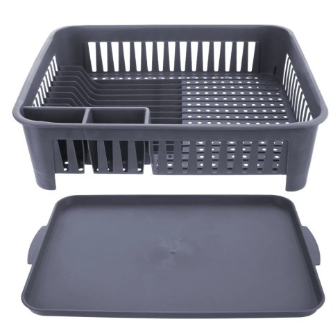 Suszarka na Naczynia Talerze Pojemna Szara ORION 43,5 x 32 x 12 cm