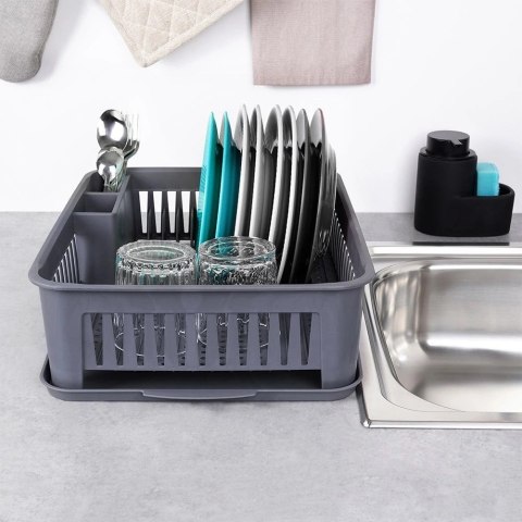 Suszarka na Naczynia Talerze Pojemna Szara ORION 43,5 x 32 x 12 cm