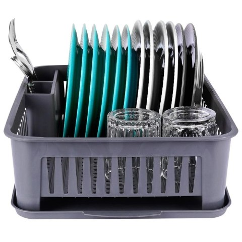 Suszarka na Naczynia Talerze Pojemna Szara ORION 43,5 x 32 x 12 cm