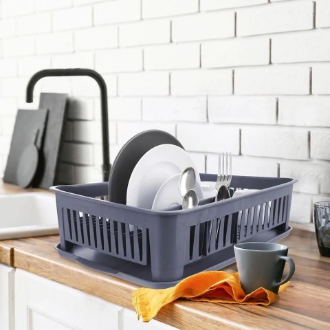 Suszarka na Naczynia Talerze Pojemna Szara ORION 43,5 x 32 x 12 cm