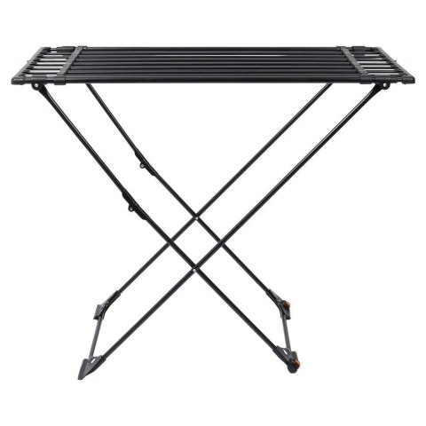 Suszarka na Pranie Metalowa Czarna Rozsuwana z Kółkami Składana XXL 110-189 cm