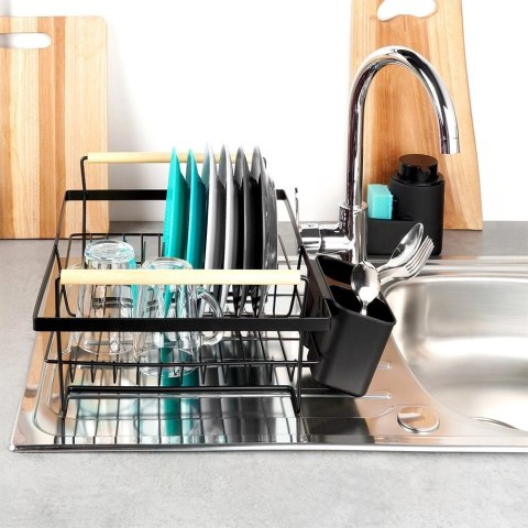 Suszarka na naczynia czarna 45x33x18 cm