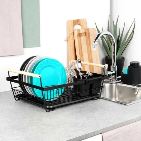 Suszarka na naczynia czarna 45x33x18 cm