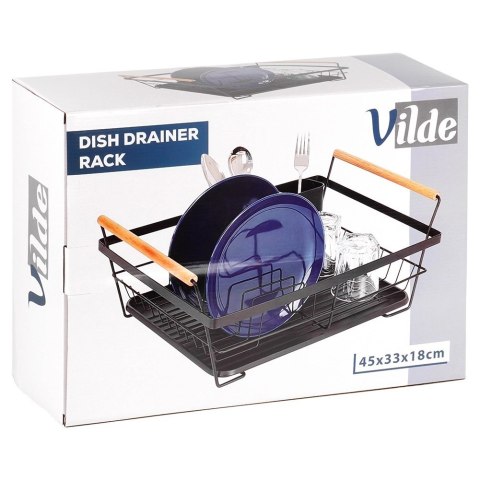 Suszarka na naczynia czarna 45x33x18 cm