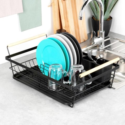 Suszarka na naczynia czarna 50,5x33x18 cm