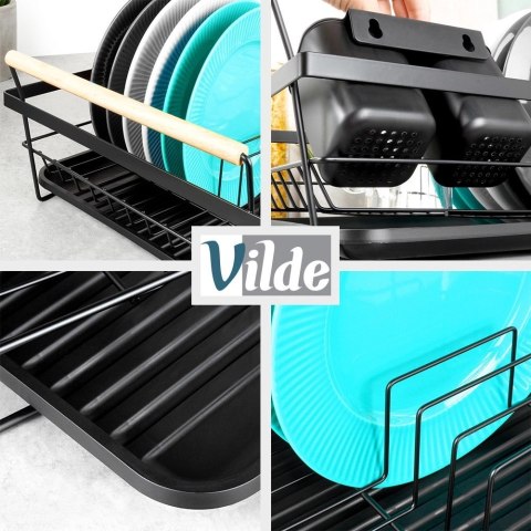 Suszarka na naczynia czarna 50,5x33x18 cm