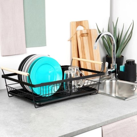 Suszarka na naczynia czarna 50,5x33x18 cm