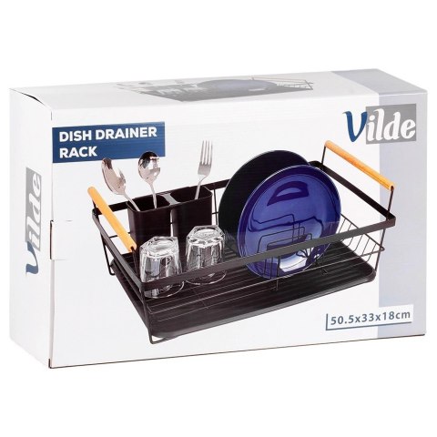 Suszarka na naczynia czarna 50,5x33x18 cm