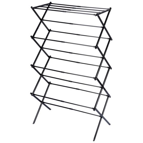 Suszarka na pranie metalowa czarna pionowa rozsuwana 43-75x37,5x139 cm