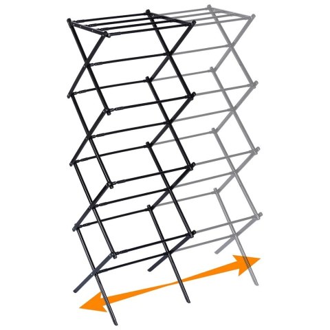 Suszarka na pranie metalowa czarna pionowa rozsuwana 43-75x37,5x139 cm