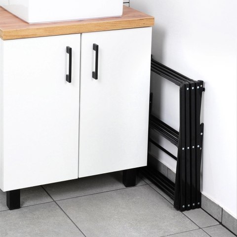 Suszarka na pranie metalowa czarna pionowa rozsuwana 43-75x37,5x139 cm