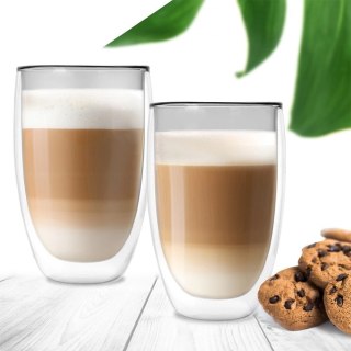 Szklanki Termiczne z Podwójną Ścianką do Kawy Latte ORION 460 ml 2 szt.