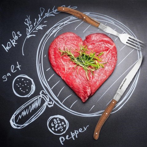 Sztućce do Steków i Burgerów Stalowe ORION 2 el.