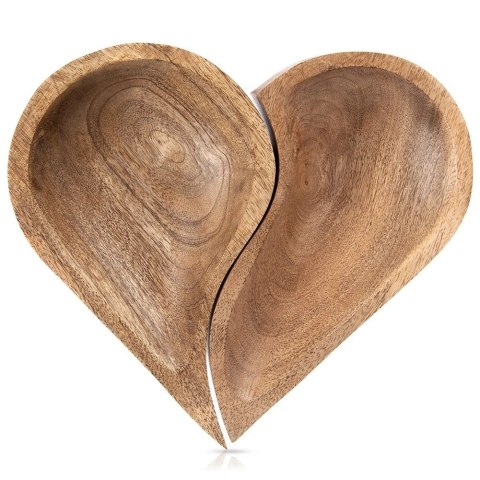 Talerz do serwowania drewniany serce MANGO 2 szt.