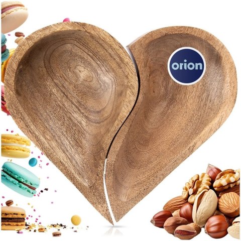 Talerz do serwowania drewniany serce MANGO 2 szt.