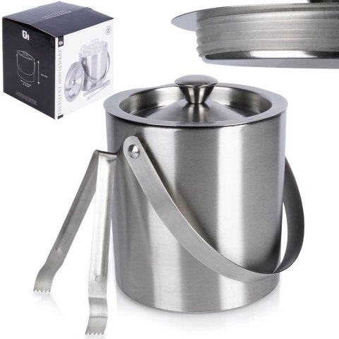 Wiaderko do Lodu Termiczne ze Szczypcami Stalowe Trwałe Solidne ORION 1,7 L