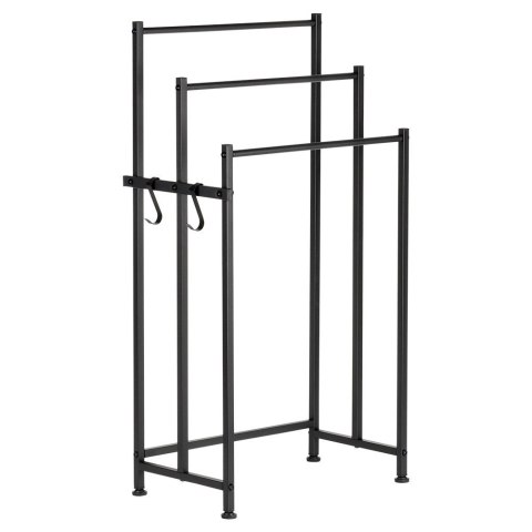 Wieszak Na Ręczniki Stojący Metalowy Czarny Solidny VILDE 45,5x25,5x84 cm