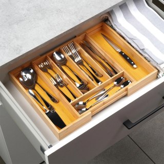 Wkład na sztućce do szuflady rozsuwany bambusowy 28-45x33,5 cm