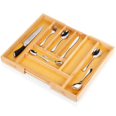Wkład na sztućce do szuflady rozsuwany bambusowy 35,5-54,5x45,5 cm