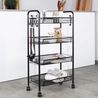 Wózek Półka Regał Metalowy 4-Poziomowy Solidny Pojemny VILDE 44 x 26 x 84cm