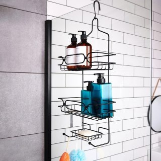 Zawieszana na Prysznic Półka Łazienkowa VILDE Czarna