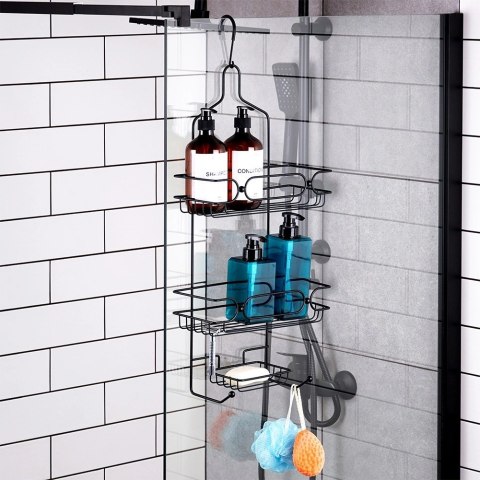 Zawieszana na Prysznic Półka Łazienkowa VILDE Czarna