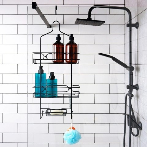 Zawieszana na Prysznic Półka Łazienkowa VILDE Czarna