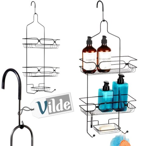 Zawieszana na Prysznic Półka Łazienkowa VILDE Czarna