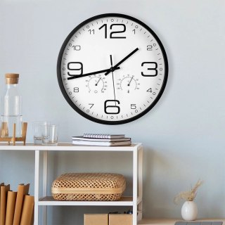 Zegar Ścienny Biały z Termometrem Higrometrem na Ścianę VILDE 30 cm
