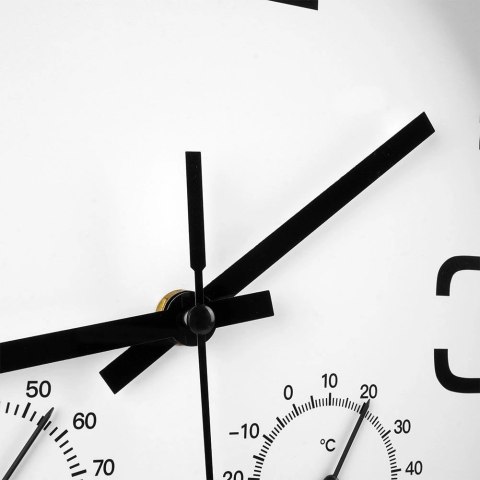 Zegar Ścienny Biały z Termometrem Higrometrem na Ścianę VILDE 30 cm