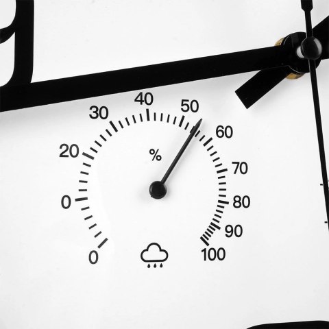 Zegar Ścienny Biały z Termometrem Higrometrem na Ścianę VILDE 30 cm