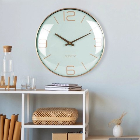 Zegar ścienny złoty miętowy 30 cm
