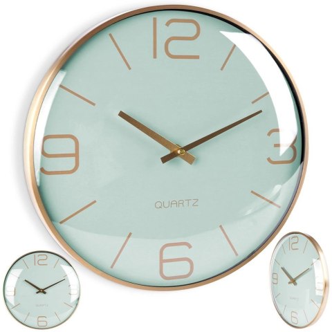 Zegar ścienny złoty miętowy 30 cm