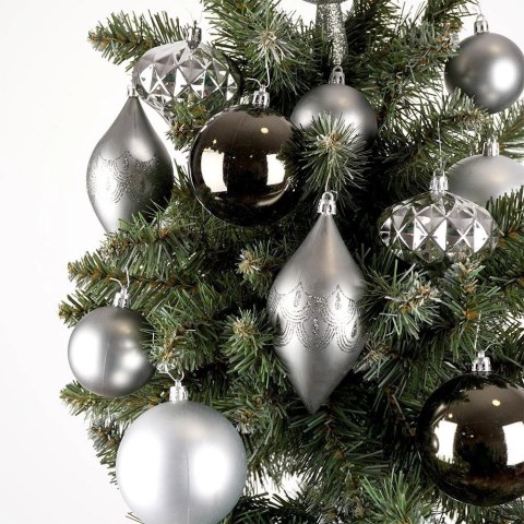 Zestaw Bombki Choinkowe Świąteczne Srebrne Nietłukące Solidne VILDE 19 szt.