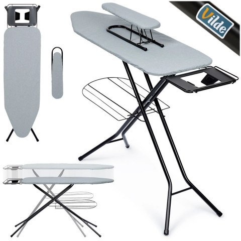Zestaw Deska Rękawnik do Prasowania Szara Solidna VILDE 140 x 39 x 92 cm