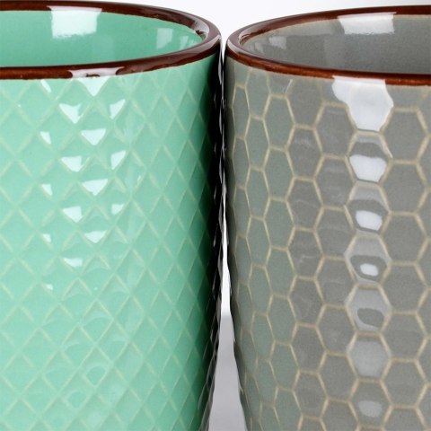 Zestaw Kubki Ceramiczne do Kawy Herbaty Dekoracyjne VILDE 400 ml 4 szt.