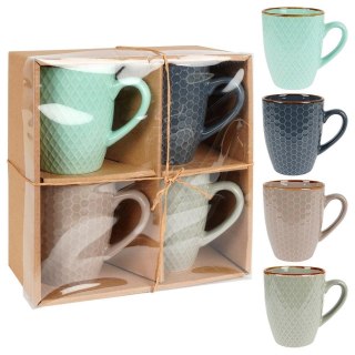 Zestaw Kubki do Kawy Herbaty Ceramiczne Dekoracyjne ORION 4 szt. 270 ml