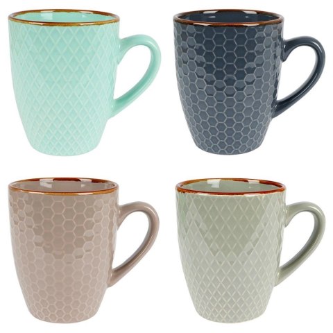 Zestaw Kubki do Kawy Herbaty Ceramiczne Dekoracyjne ORION 4 szt. 270 ml