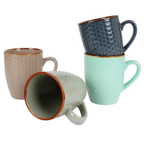 Zestaw Kubki do Kawy Herbaty Ceramiczne Dekoracyjne ORION 4 szt. 270 ml