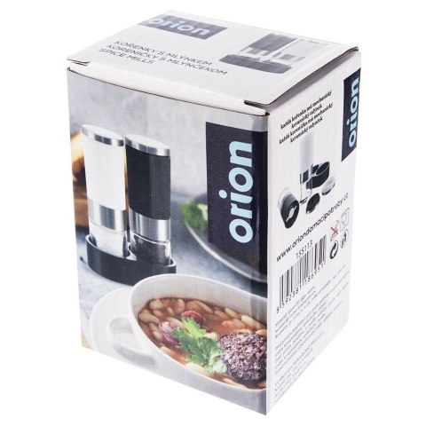 Zestaw Młynek do Pieprzu Soli ze Stojakiem Ręczny Solidny ORION 2 szt.